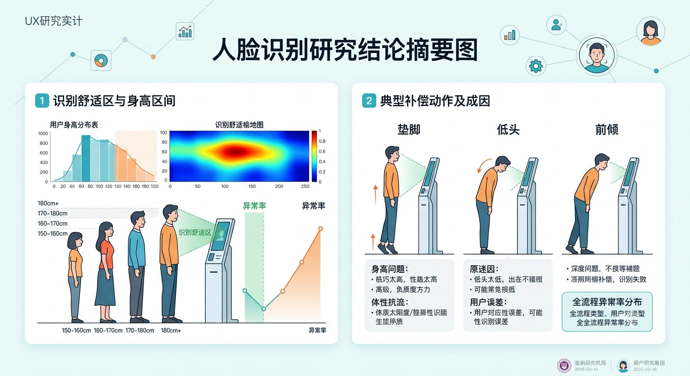 人脸识别身高、距离、姿态与异常率研究摘要